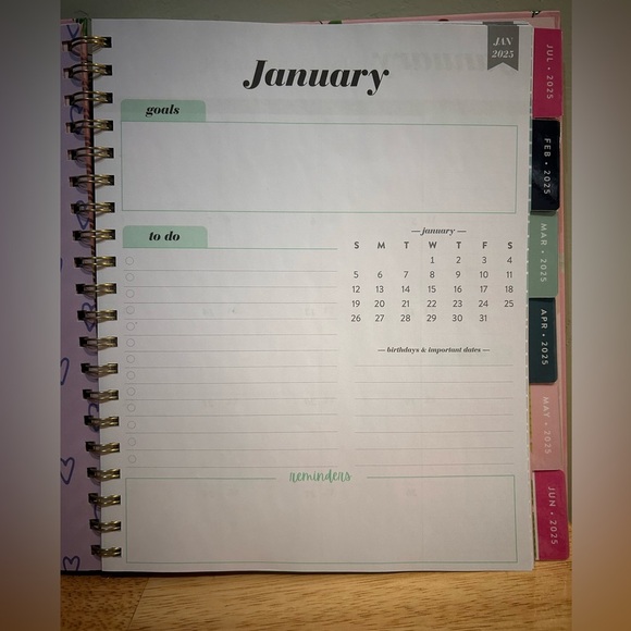NEW Pink Cherry Blossom 2025, 12 Month, Monthly & Weekly Planner By Eccolo. - Picture 5 of 13